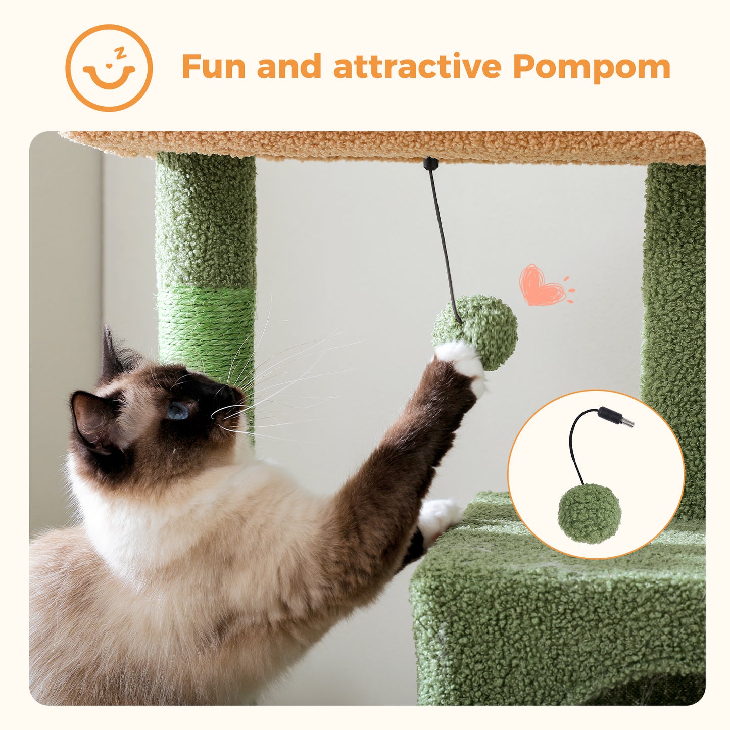 PAWZ Road 113厘米猫爬架猫抓柱猫窝家具猫抓板猫公寓米色