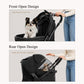 PAWZ Road 3-in-1 Pet Stroller, Foldable & Waterproof Dog/Cat Stroller with Breathable Mesh, Reversible Handle, 4 Wheels, Storage Basket & Dual Safety Leashes, Lightweight Travel Carrier for Daily Walking Outdoor, Black