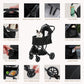 PAWZ Road 3-in-1 Pet Stroller, Foldable & Waterproof Dog/Cat Stroller with Breathable Mesh, Reversible Handle, 4 Wheels, Storage Basket & Dual Safety Leashes, Lightweight Travel Carrier for Daily Walking Outdoor, Black