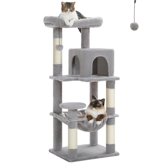 PAWZ Road 116cm Cat Tree Tower Scratching Post Scratcher Cat Condo Tree Kitten Bed Toy Grey