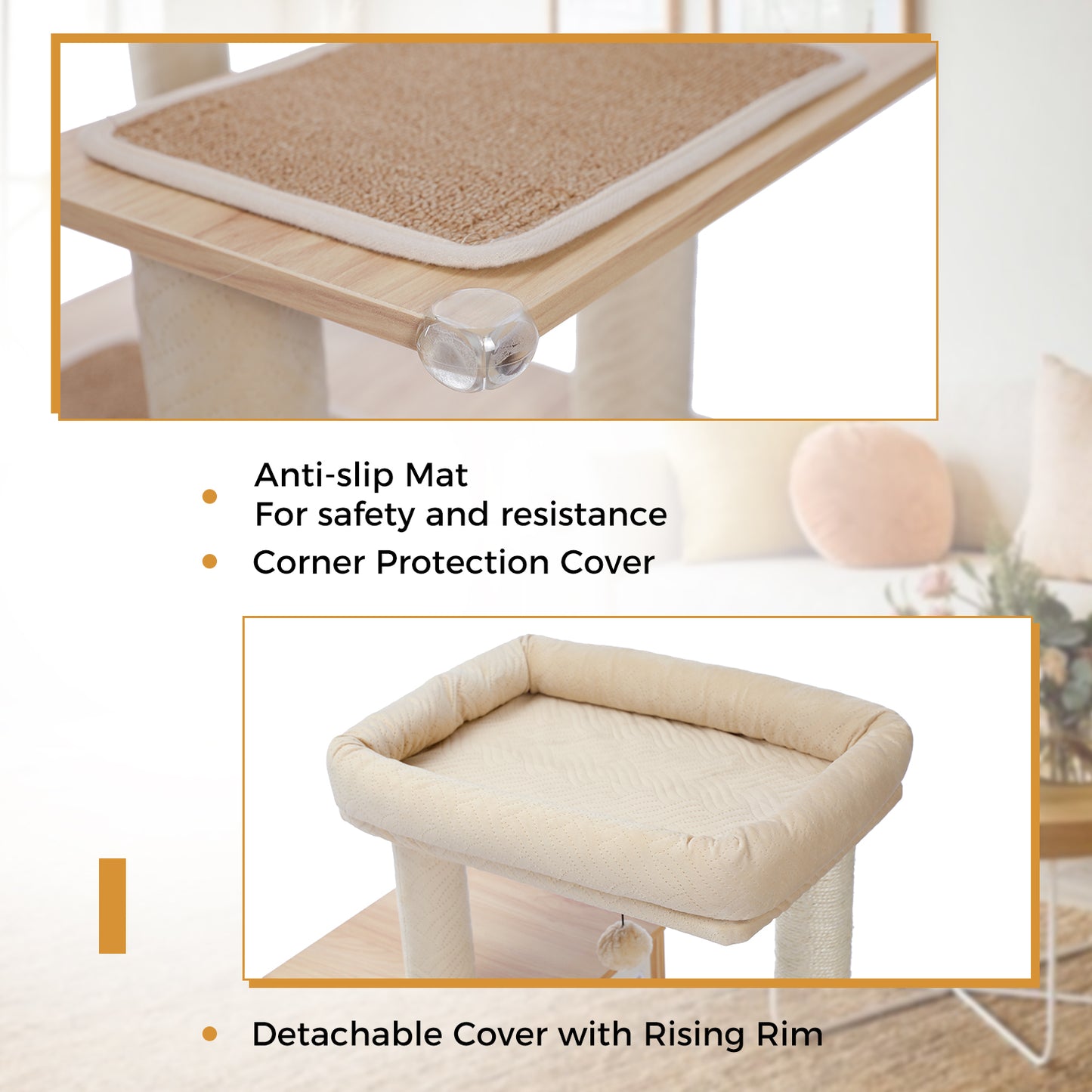 PAWZ Road Cat Tree Enclosure Cat Scratching Post Scratcher Tower Condo Cat Washroom Litter Box Beige
