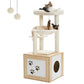 PAWZ Road Cat Tree Tower Scratching Post Cat Litter Box Enclosure Bed Furniture Beige