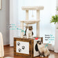 PAWZ Road Cat Tree Tower Scratching Post Cat Litter Box Enclosure Bed Furniture Brown