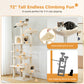 PAWZ Road Cat Tree Tower Scratching Post Scratcher Condo House Cat Bed Toy 184cm Beige