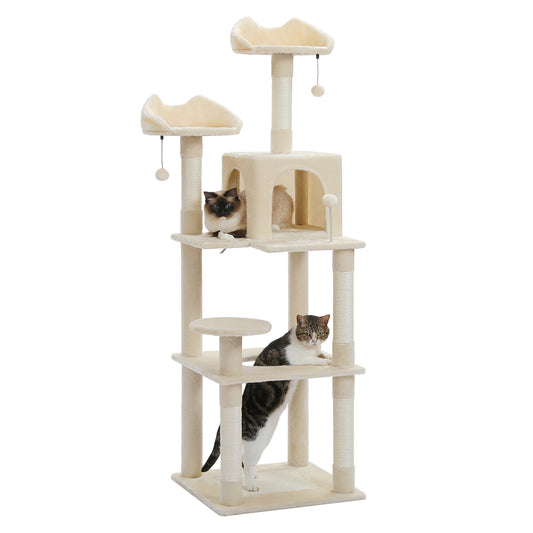 PAWZ Road Cat Tree Tower Scratching Post Scratcher Condo House Furniture 160cm Beige