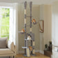 PAWZ Road Cat Tree Tower Scratching Post Scratcher Adjustable Height 216-285cm Grey