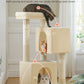 PAWZ Road 110cm Cat Tree Tower Scratching Post Scratcher with Large Condo House Beds for Large Cats Beige