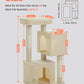 PAWZ Road 110cm Cat Tree Tower Scratching Post Scratcher with Large Condo House Beds for Large Cats Beige