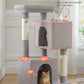 PAWZ Road 110cm Cat Tree Tower Scratching Post Scratcher with Large Condo House Beds for Large Cats Light Grey