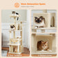 PAWZ Road Cat Tree Tower Scratching Post Scratcher Condo House Bed Toys 136cm Beige