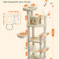 PAWZ Road 175CM Cat Tree Scratching Post Scratcher Cat Tower Condo House Furniture Bed Beige