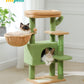 PAWZ Road 88cm Cat Tree Tower Sisal Scratching Posts Hammock Condo House Kitten Toys Green