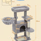 PAWZ Road 88cm Cat Tree Tower Sisal Scratching Posts Hammock Condo House Kitten Toys Grey