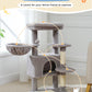 PAWZ Road 88cm Cat Tree Tower Sisal Scratching Posts Hammock Condo House Kitten Toys Grey