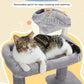 PAWZ Road 88cm Cat Tree Tower Sisal Scratching Posts Hammock Condo House Kitten Toys Grey