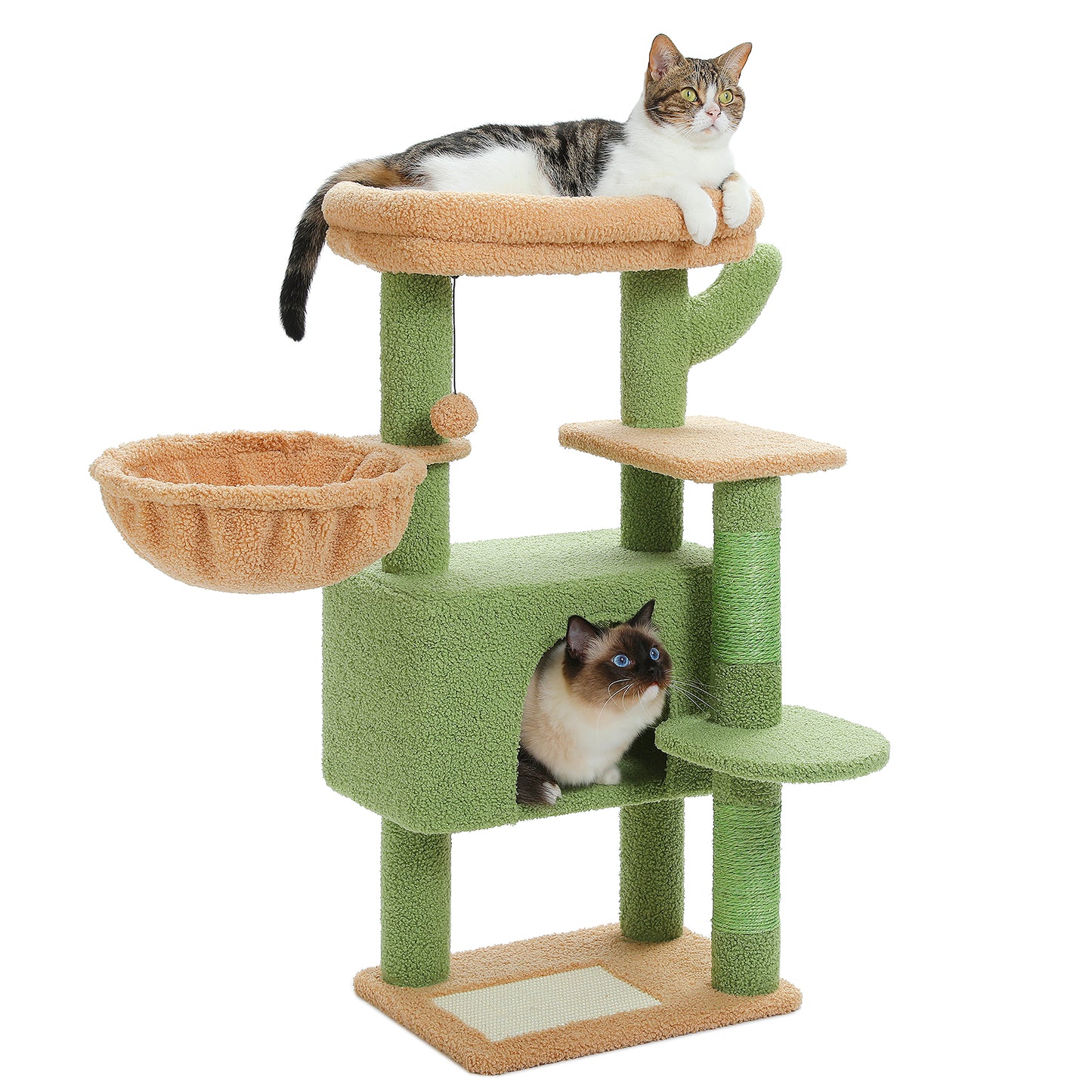 PAWZ Road 88cm Cat Tree Tower Sisal Scratching Posts Hammock Condo House Kitten Toys Green