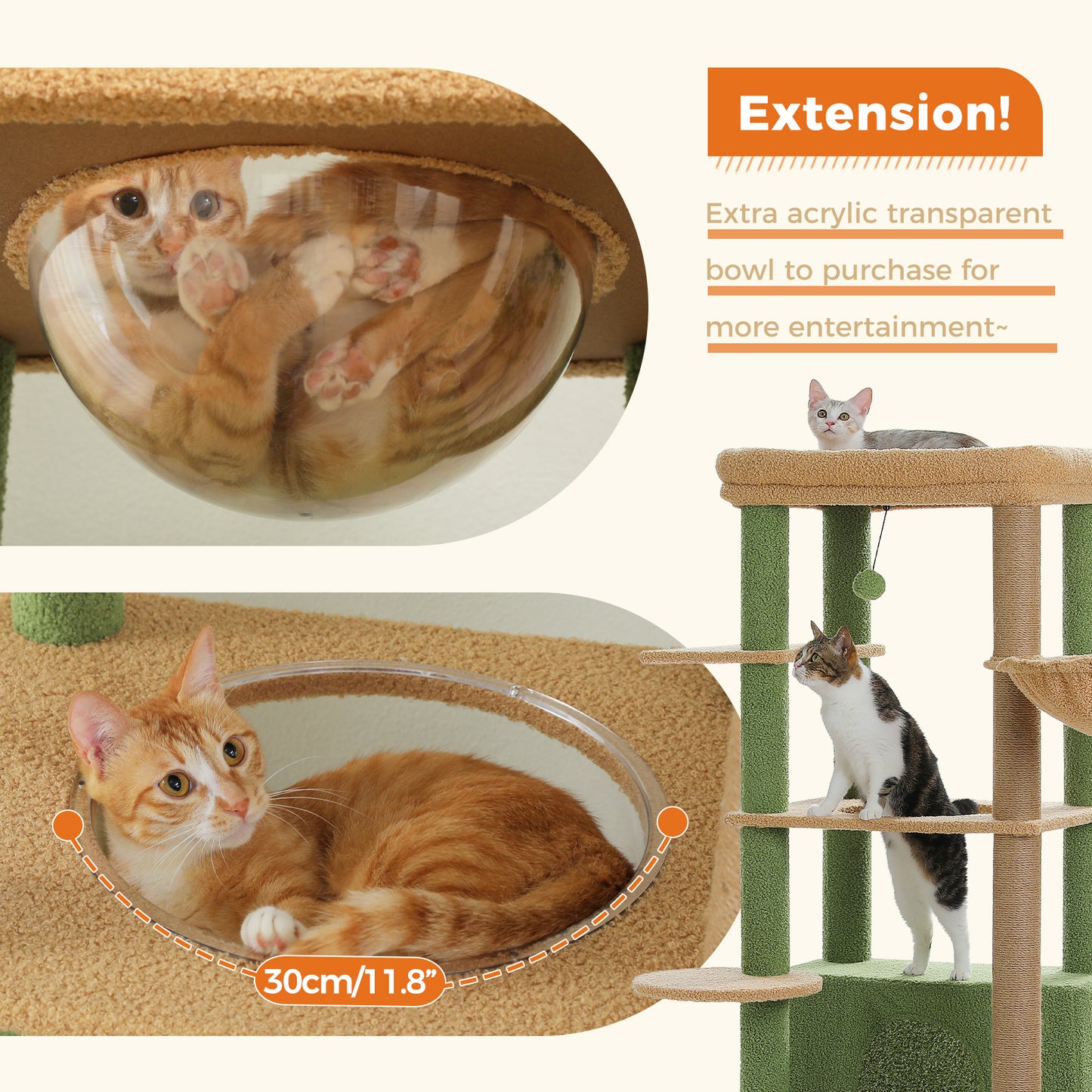 PAWZ Road 170cm Cat Tree Tower Scratching Post Scratcher Large Cats Condo House Green