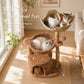 PAWZ Road Modern 105cm Cat Tree Tower Real Wood Cat Scratching Post with Large Hammock