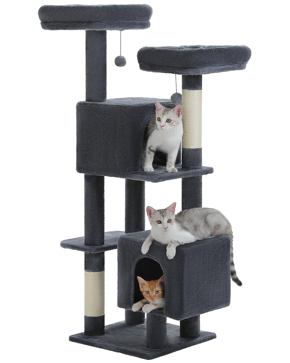 PAWZ Road 133cm Cat Tree Tower Condo Scratching Post Scratcher House for Large Cats Dark Grey
