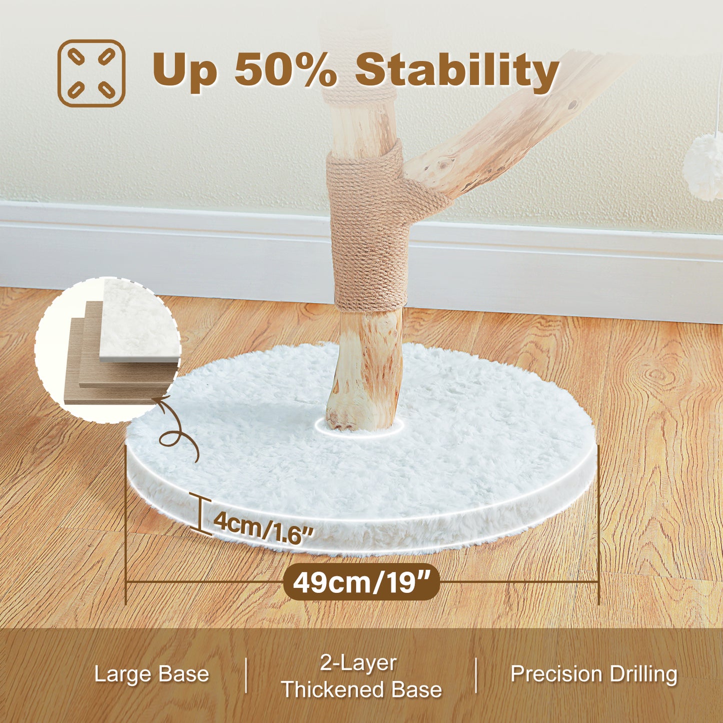 PAWZ Road Modern Cat Tree Tower Real Wood Cat Scratching Post Condo Furniture