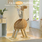 PAWZ Road Modern Cat Tree 46” Cat Dinosaur Tower with Scratching Post, Large Rattan Cats House in 18” Diameter, Wicker Cats Bed with Removable Mat