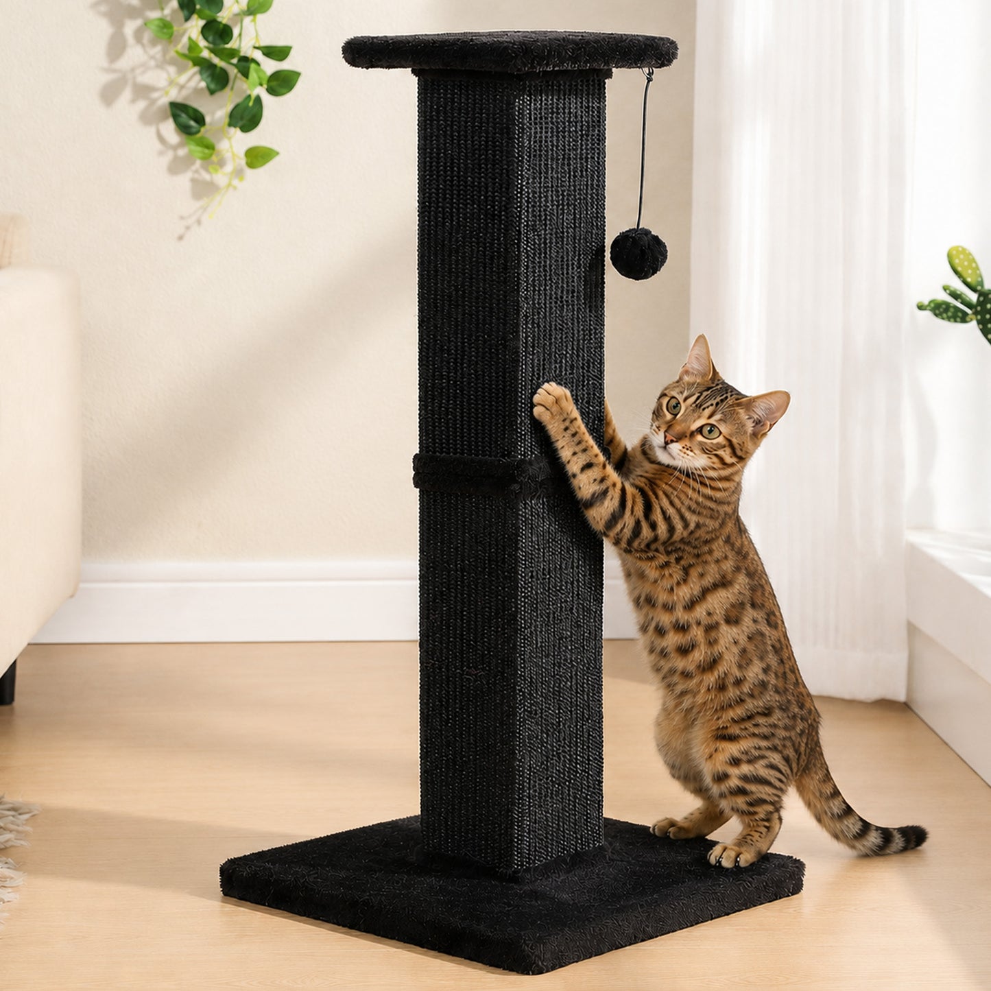 PAWZ Road 82cm Cat Tree Scratching Post Tower Sturdy Board Gym Furniture Fun Toys Black