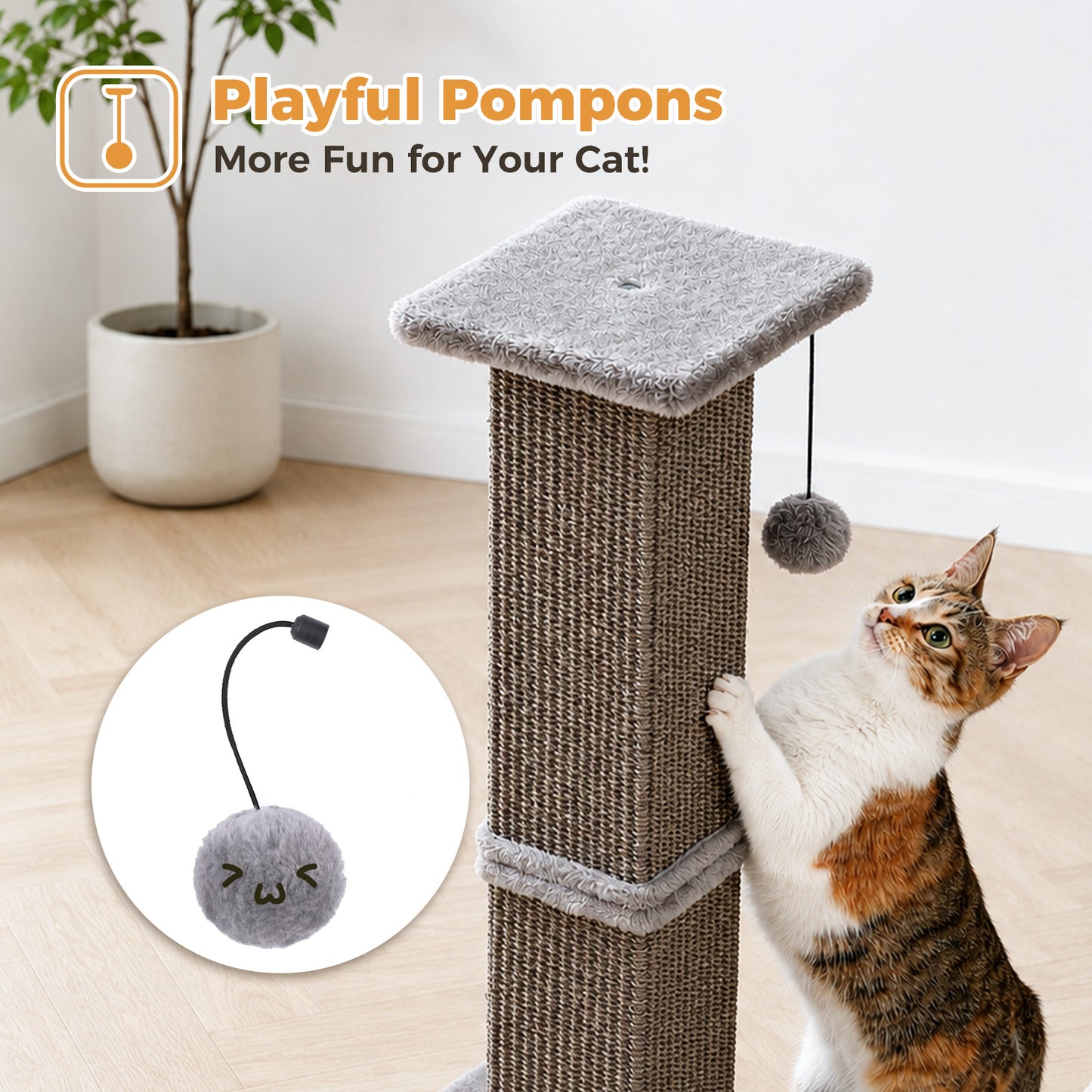 PAWZ Road 82cm Cat Tree Scratching Post Tower Sturdy Board Gym Furniture Fun Toys Dark Grey