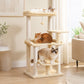 PAWZ Road 113cm Cat Tree for Indoor Cats Large Adult, Multi-Level Cat Tower with Scratching Posts, Spacious Top Perch, Large Bed and Pompom Balls