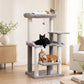 PAWZ Road 113cm Cat Tree for Indoor Cats Large Adult, Multi-Level Cat Tower with Scratching Posts, Spacious Top Perch, Large Bed and Pompom Balls