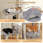 PAWZ Road 113cm Cat Tree for Indoor Cats Large Adult, Multi-Level Cat Tower with Scratching Posts, Spacious Top Perch, Large Bed and Pompom Balls