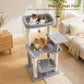PAWZ Road 113cm Cat Tree for Indoor Cats Large Adult, Multi-Level Cat Tower with Scratching Posts, Spacious Top Perch, Large Bed and Pompom Balls
