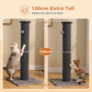 PAWZ Road Carpet Wrapped 102cm Tall Cat Scratching Post, Cat Scratching Tower with Hanging Toy for Indoor Cats, Large Scratcher Post for All Age Kittens with Reinforced Stable Base, Dark Grey