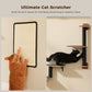 PAWZ Road Cat Wall Shelves, Wooden Cat Wall Mounted with Scratching Posts, 5-in-1 Modern Climbing Set with Scratcher Pads & 4 Steps Climbing Rops for Indoor Cats, Black