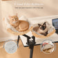PAWZ Road Cat Desk Bed for Indoor Cats, 2 Wooden Cat Beds for Desk Supports Up to 50 lbs, 360° Rotation & Adjustable Soft Plush Hammock for Multi Kittens Household, Beige, Black