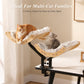 PAWZ Road Cat Desk Bed for Indoor Cats, 2 Wooden Cat Beds for Desk Supports Up to 50 lbs, 360° Rotation & Adjustable Soft Plush Hammock for Multi Kittens Household, Beige, Black
