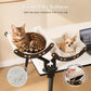 PAWZ Road Cat Desk Bed for Indoor Cats, 2 Wooden Cat Beds for Desk Supports Up to 50 lbs, 360° Rotation & Adjustable Soft Plush Hammock for Multi Kittens Household, Beige, Black