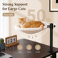PAWZ Road Cat Desk Bed for Indoor Cats, Round Cat Bed for Desk Supports Up to 50 lbs, 360° Rotation & Adjustable Soft Plush Hammock for Table, Beige/ Grey