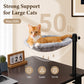 PAWZ Road Cat Desk Bed for Indoor Cats, Round Cat Bed for Desk Supports Up to 50 lbs, 360° Rotation & Adjustable Soft Plush Hammock for Table, Beige/ Grey