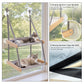 PAWZ Road Cat Window Perch for Large Cats, Wooden Cat Window Hammock, Grey, Sturdy Suction Cups, Double Layer Detachable & Machine Washable Design, Holds Up to 18kg, for Large Cats & Multiple Kittens