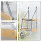 PAWZ Road Cat Window Perch for Large Cats, Wooden Cat Window Hammock, Grey, Sturdy Suction Cups, Double Layer Detachable & Machine Washable Design, Holds Up to 18kg, for Large Cats & Multiple Kittens