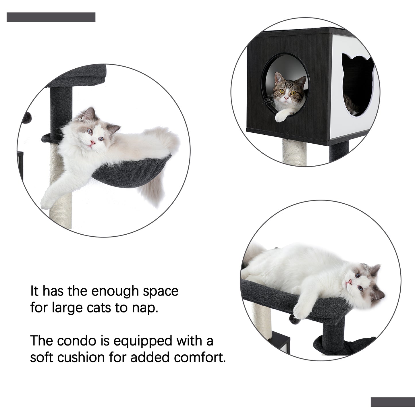 PAWZ Road 150cm Multifunctional Cat Tree Tower with Cat Washroom Litter Box