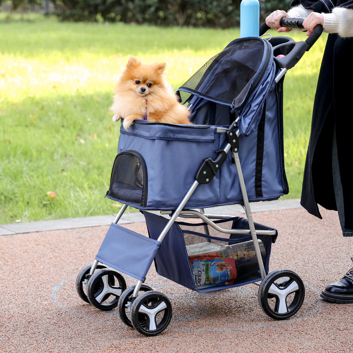 PAWZ Road Pet Stroller Dog Pram Large Cat Carrier Travel Pushchair Foldable 4 Wheels