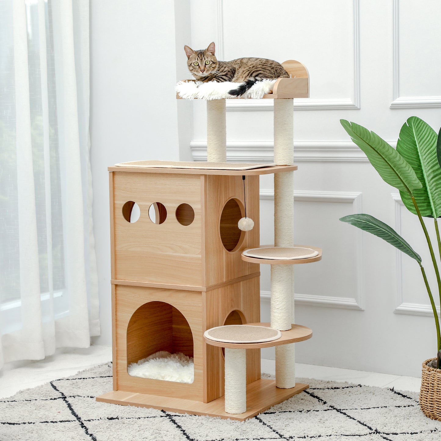 PAWZ Road 120cm Cat Tree Scratching Post with Pole