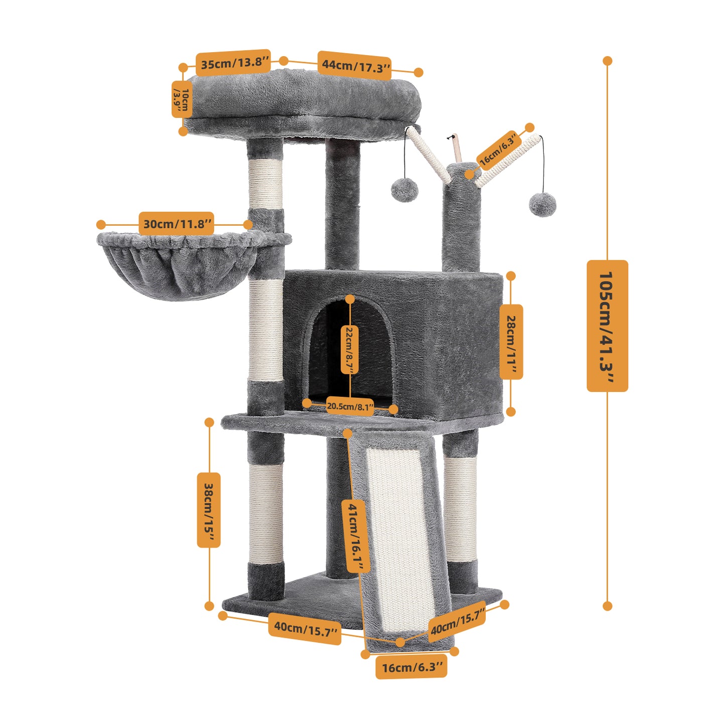 PAWZ Road Cat Tree Scratching Post Tower Condo House with Interactive Cat Stick