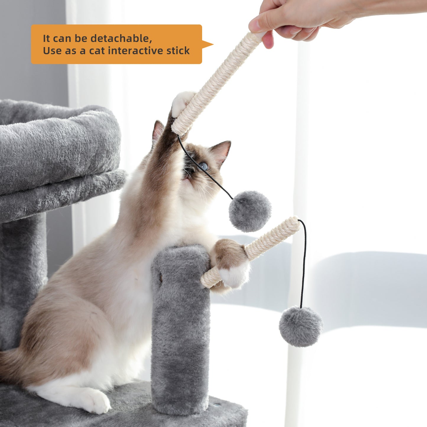 PAWZ Road Cat Tree Scratching Post Tower Condo House with Interactive Cat Stick