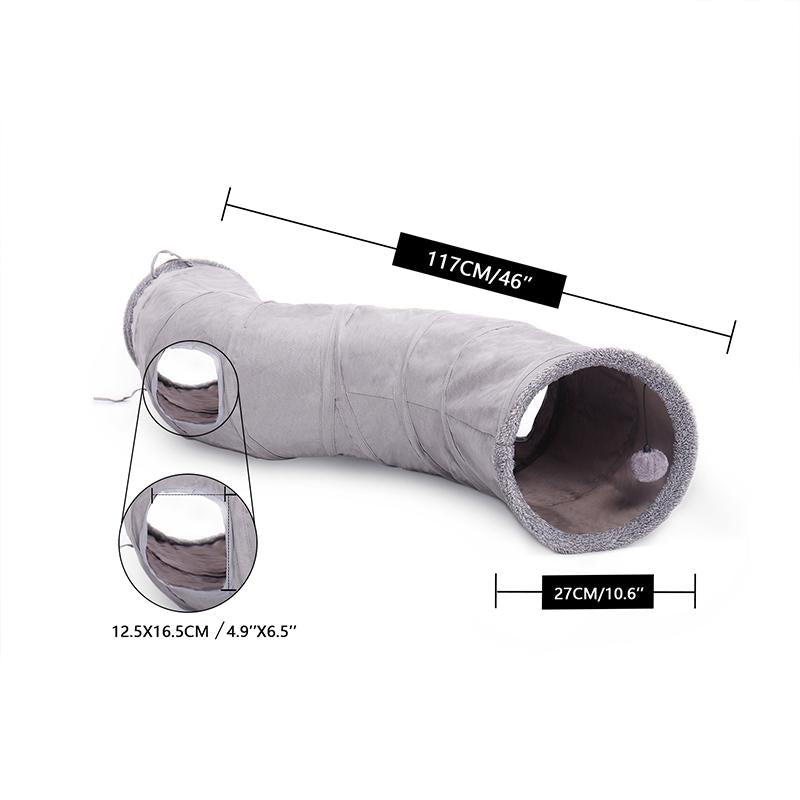 PAWZ Road S-shape Durable Suede Collapsible Tunnel Cat Toy
