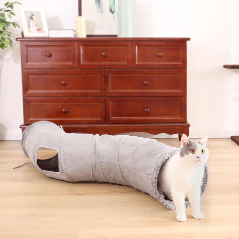 PAWZ Road S-shape Durable Suede Collapsible Tunnel Cat Toy