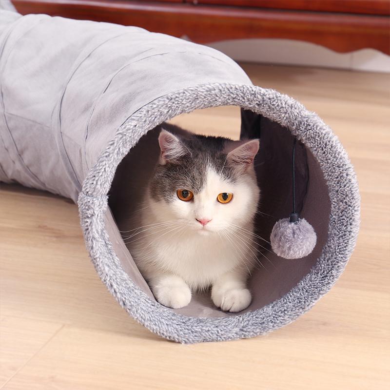 PAWZ Road S-shape Durable Suede Collapsible Tunnel Cat Toy